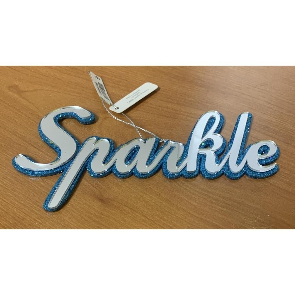 Pier One Imports Blue Mirrored "Sparkle" Ornament 6"x2"